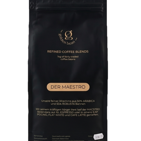 Edel Bitter Espresso Kaffeebohnen von Golden Beans – Premium Espresso aus Hamburg mit schokoladigem Geschmack
